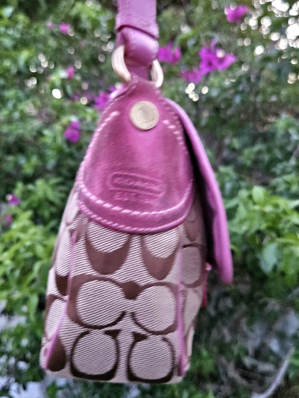 Vintage Coach 1482 Pink Signature Soho Buckle Shoulder Bag Hangtag Y2K - Picture 4 of 15